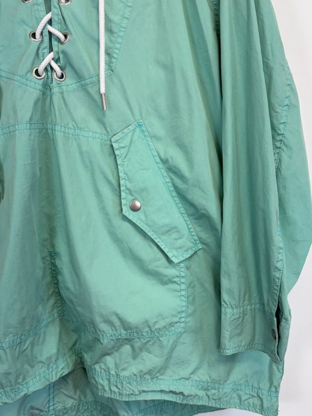Free People Teal Poplin Pullover Jacket - Picture 3 of 10